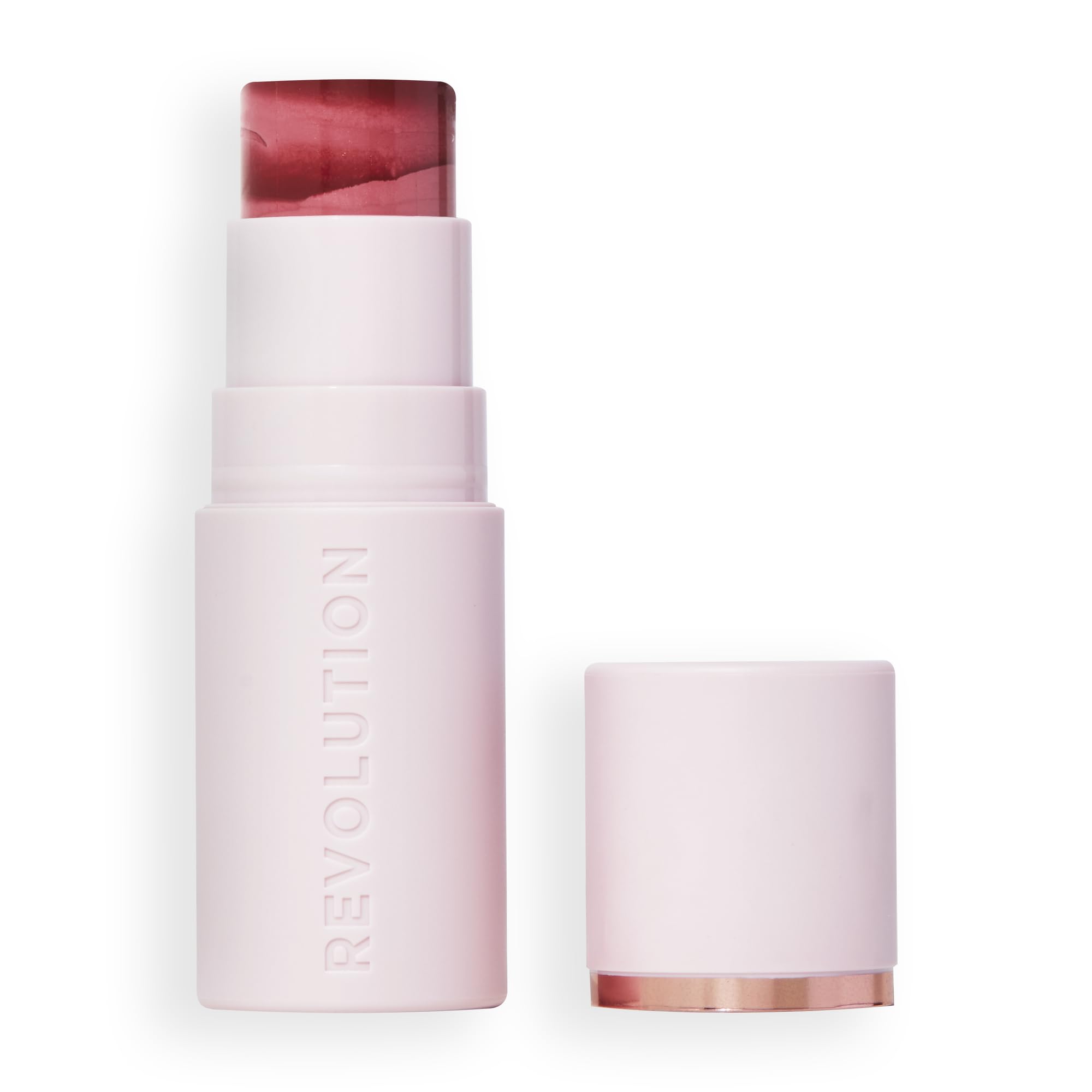 Revolution, Skin Silk Marble Blush Stick, Buildable Colour for Cheek, Eye, & Lip, Cream-to-Powder Formula, Vegan & Cruelty-Free, Sundown Spice, 4.5g