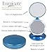 Travel Makeup Mirror with Lights - 1X and 5X Magnifying Makeup Mirror with Dimmable Lights, Batteries Included, Metallic Blue