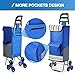 ROYI Upgraded Folding Shopping Cart, Stair Climbing Cart Grocery Laundry Utility Cart with Wheel Bearings