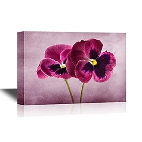Pansy Flower Canvas Wall Art - Red Pansy Flowers - Gallery Wrap Modern Home Art | Ready to Hang - 12x18 inches
