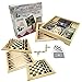 KAILE Deluxe 11.8 Inch 7 in 1 Board Game Set - Chess Set, Checkers, Backgammon, Dominoes, Playing Cards, Poker Dices and Cribbage
