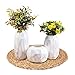 kilofly Natural Water Hyacinth Weave Placemat Round Braided Rattan Tablemats 14.5 inch x 4pc