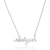 Hidepoo Aaliyah Necklace - 18K Gold Plated Name Necklace for Women Jewelry, Silver Name Necklaces
