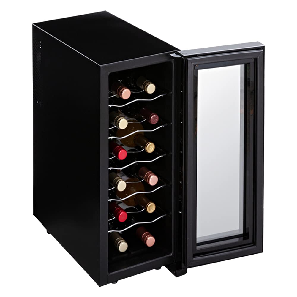 アイリスオーヤマ ワインセラー 12本収納 33L 12~18℃ ペルチェ式 庫内LED ミラーガラス メーカーPWC-331P-B商品画像