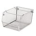 Seville Classics Large Mesh Stacking Storage Bin (2-Pack), Platinum