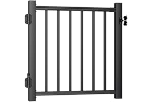 Egadis Deck Gate Kit, Aluminum Gate Kit, Black Textured Powder-Coat Finish for Outdoor Decks, Porches & Balconies (36in-3ft)