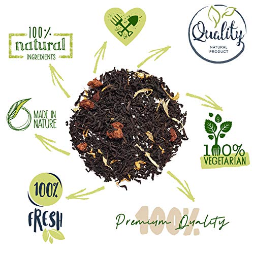 LORAN - Schwarzer Tee mit Erdbeere, Premium Qualität, Ceylon Tee aus Sri Lanka, lose in Dose 200g, Erdbeerstückchen… – Bild 3