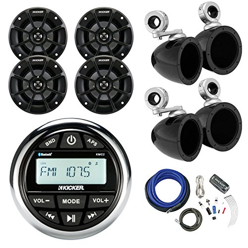 Buy Kicker KMC2 Gauge Media Center Marine Grade Receiver, 4x Kicker 4