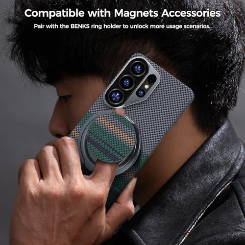 BENKS Aurora ArmorAir for Samsung Galaxy S26 Ultra Case, Built with Kevlar Aramid, Ultra Slim & Lightweight Magnetic Case for S26 Ultra 6.9 Inch, Floating Woven Tech