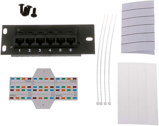 Siwetg 6 Puertos Cat5 Cat5e Patch Panel Rj45 Redes Montaje En