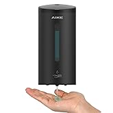 AIKE Automatic Wall Mount Liquid Soap Dispenser, Commercial Stainless Steel with 25oz Large Capacity Save Time Effort and Cost,Model AK1205(Matte Black)