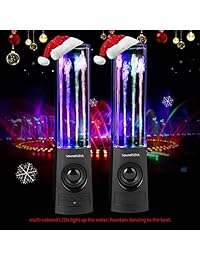 Bocinas acuáticas con Bluetooth, bocinas con LED, inalámbricas. Bluetooth 4.0, luces LED de 4 colores, bocinas dobles de 3 W, batería recargable de 1800 mAh integrada, de la marca SoundSOUL, Negro (dark black)