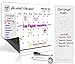 Refrigerator Calendar Kit – Includes Magnet Board/ Magnetic NotePad / Magnetic Dry Erase Marker + Eraser Top / Design Magnetic Pen – Easily Write & Wipe (White)
