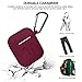 AirPods Case 9 In 1 Airpods Accessories Kits Protective Silicone Cover and Skin Compatible Apple Airpods Charging Case with Airpods Ear Hook/Tips/Airpods Strap/Clips/Watch Band Holder (Burgundy)thumb 3