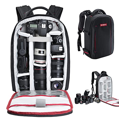 Zaino Per Fotocamera PEDEA Fashion – Capiente, Imbottito, Con Divisori Regolabili E Copertura Antipioggia – Nero