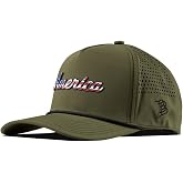 Branded Bills America Script Hats for Men, Curved 5 Panel Rope Baseball Cap, Adjustable Snapback, Leather Patch