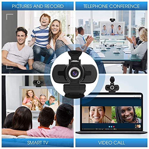 1080P Full HD Auto Light Correct Webcam with Built-in Noise Reduc Microphone & Privacy Cover, Desktop or Laptop Computer USB Webcam for Video Callin Conferencing Gaming Live Streaming Online Class
