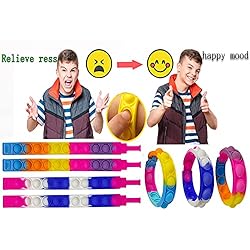 TOMOIN 30 Pcs Pop Fidget Bracelet, Wearable Push