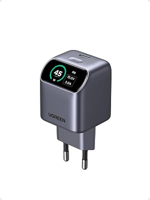 Nexode Pro Cargador USB C 45W PPS Carga Rápida iPhone con Pantalla