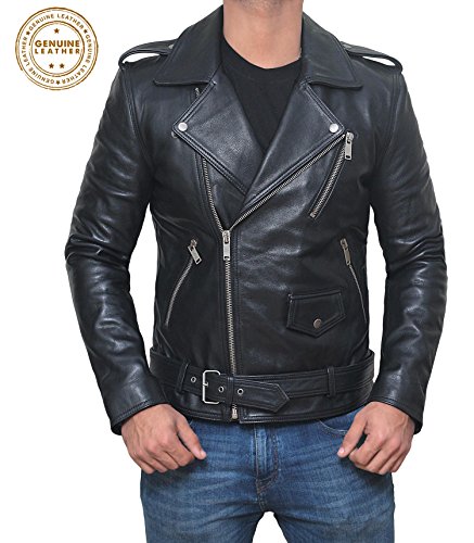 Motorcycle leather jacket mens - biker jackets for men …
