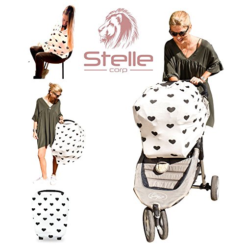 UPC 766008121887, Stelle Baby Nursing Breastfeeding Cover Scarf Poncho - Car Seat Canopy Shopping Cart Stroller Covers for Newborn - Great Design Cozy Fashionable Shawl Sash For Mom - Stretchy, Breathable for Babies