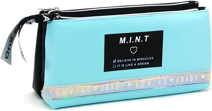 Amazon 筆箱 ペンケース ボックス タイプ 女の子 向け 三角コンビポケット ミントブラック 中学生 高校生 一般 大人 クラックス ペンケース 文房具 オフィス用品