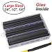27pcs 3:1 Dual Wall Adhesive Heat Shrink Tubing Kit, 3 Large Sizes (Diameter): 3/4, 1/2, 1/4-inch, Marine 7-inch Long Cable Wire Sleeve Tube Assortment with Storage Case for DIY by MILAPEAK (Black)