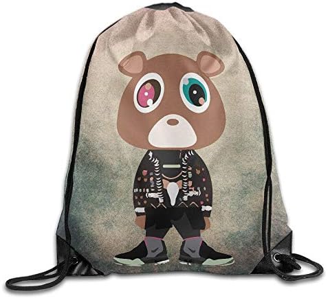 Zengyan Drawstring Backpack Bag Kanye West Bear