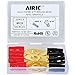 AIRIC 8 Gauge Ring Terminal 5/16 inch Gold Plated Crimp Ring Terminals with Soft Boots Gold Wire Connectors Kit 8-Pack