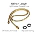 Shower Hose Gold Finish 60-Inch Long Shower Head Hose Bathroom Toilet Handheld Showerhead Sprayer Extension Replacement Part