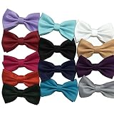 AINOW Mens Solid Formal Tuxedo Bowties Pre-Tied Bow Ties