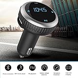 DYTesa Car Bluetooth FM Transmitter, Wireless In-Car Bluetooth FM Transmitter Radio Adapter Car Kit with USB Car Charger Support Micro SD/TF Card Music Control Hands-Free Calling