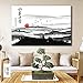 wall26 Canvas Wall Art - Chinese Ink Painting Style Landscape of Mountains at Sunset Time - Giclee Print Gallery Wrap Modern Home Decor Ready to Hang - 16x24 inches