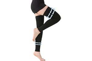MGANG Thigh High Leg Sleeve 20-30 mmHg Graduated Compression with Grip Top, Medical Compression Stockings for Men and Women, with Varicose Veins, Lymphedema, Swelling & Venous Insufficiency, Black L