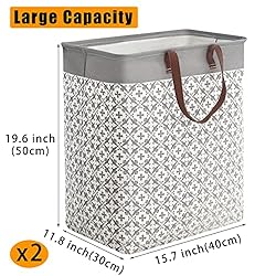 YanZhi 2 Pcs Laundry Hamper With Long Soft Leather
