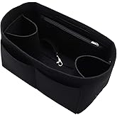 LEXSION Felt Purse Organizer Insert Zipper Pocket with Two Removeable Bottle Holder