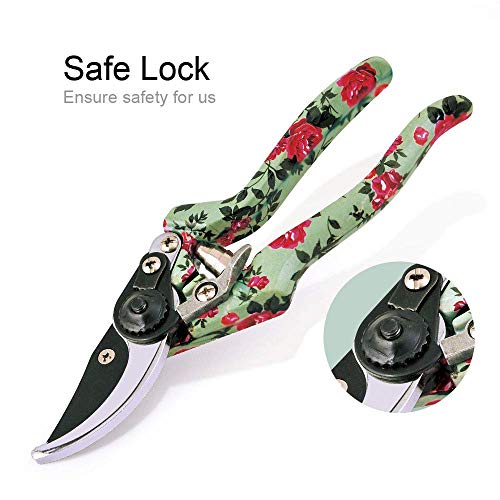 3 Piece Garden Hand Tool set, Gardening Kit Includes Trowel, Pruning Shear, Hand Fork for Garden Gifts (Garden Tool Set - Light Green)