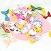 VAMEI 60 PCs Slime Charms with Mermaid Tail Unicorn Resin Flatback of Slime Beads for Ornament Scrapbooking DIY Crafts