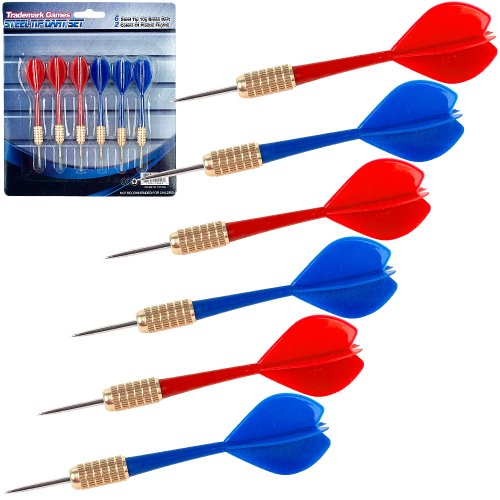 Trademark Global Steel Tip Brass Dart Set (6 Pack) - Thumbnail 2