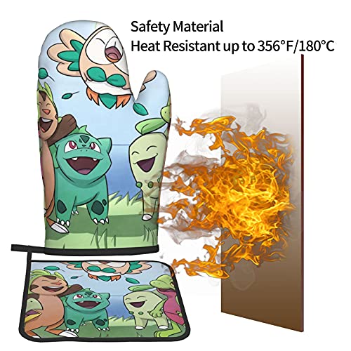 Xiaoxian Pokemon 9 Hittebestendige keukenovenhandschoenen, ovenhandschoenen en potdekselhandschoenen, veilig om te koken… - Image 6