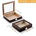 Cigar Humidor Handmade Wood Cigar Box Desktop Humidor with Hygrometer and Humidifier,Cedar Divider Royale Glasstop Holds 20-25 Cigars