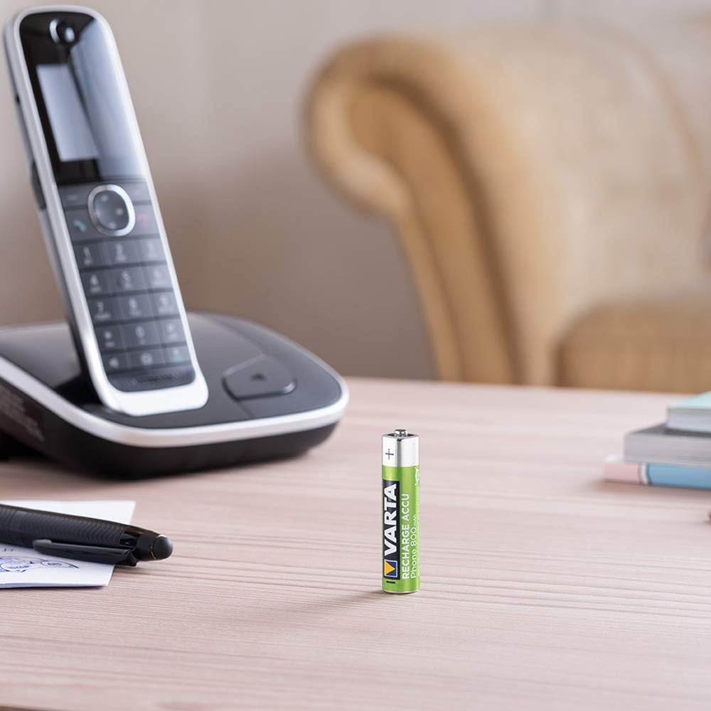 VARTA Batteries AAA, rechargeable, pack of 2, Recharge Accu Phone, Akku, 800 mAh Ni-MH, ready to use, suitable for cordless phones - Image 4