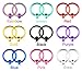 YILIN 8-18PCS 16G 316L Surgical Steel Captive Bead Nose Tragus Lip Nipple Belly Piercing Jewelry Rings (C：Mix color 18pcs)