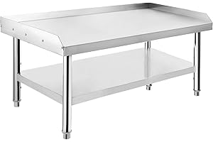 JoanKaren Stainless Steel Commercial Grill Stand, 36x30x24 Inch Heavy Duty Equipment Table, 1000 Lbs Capacity, Adjustable Lev