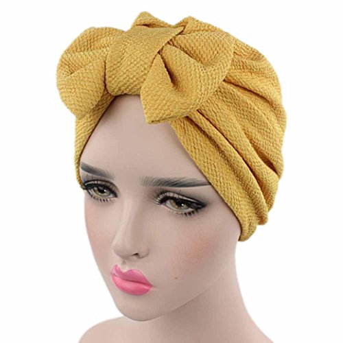 image for Napoo Women Bowknot Cancer Chemo Hat Beanie Scarf Turban Head Wrap Cap