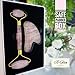 BGlam Beauty 2 in 1 Rose Quartz Roller + Gua Sha | Gift Set | - 100% Natural Rose Quartz Anti Aging Toning Face Roller and Eye Massager Jade Roller Alternative