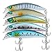 Discover Fish Fishing Lures for Trout Bass Minnow - Lifelike Swimbaits Musky Walleye Crappie Hard Plastic Topwater Baits Set with Treble Hooks for Freshwater Saltwater Lake 2.5inch 5Pcs/Lot