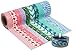 Artistic Rolls 10-Piece Japanese Kamoi Decorative Washi Paper Tapes with 4-Piece Glitter Tape and eBook, Digital Curio-Blue, Green & Strawberry Combination
