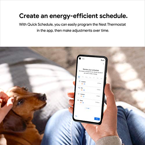 GOOGLE NEST THERMOSTAT – SMART THERMOSTAT FOR HOME – PROGRAMMABLE WIFI THERMOSTAT – SNOW