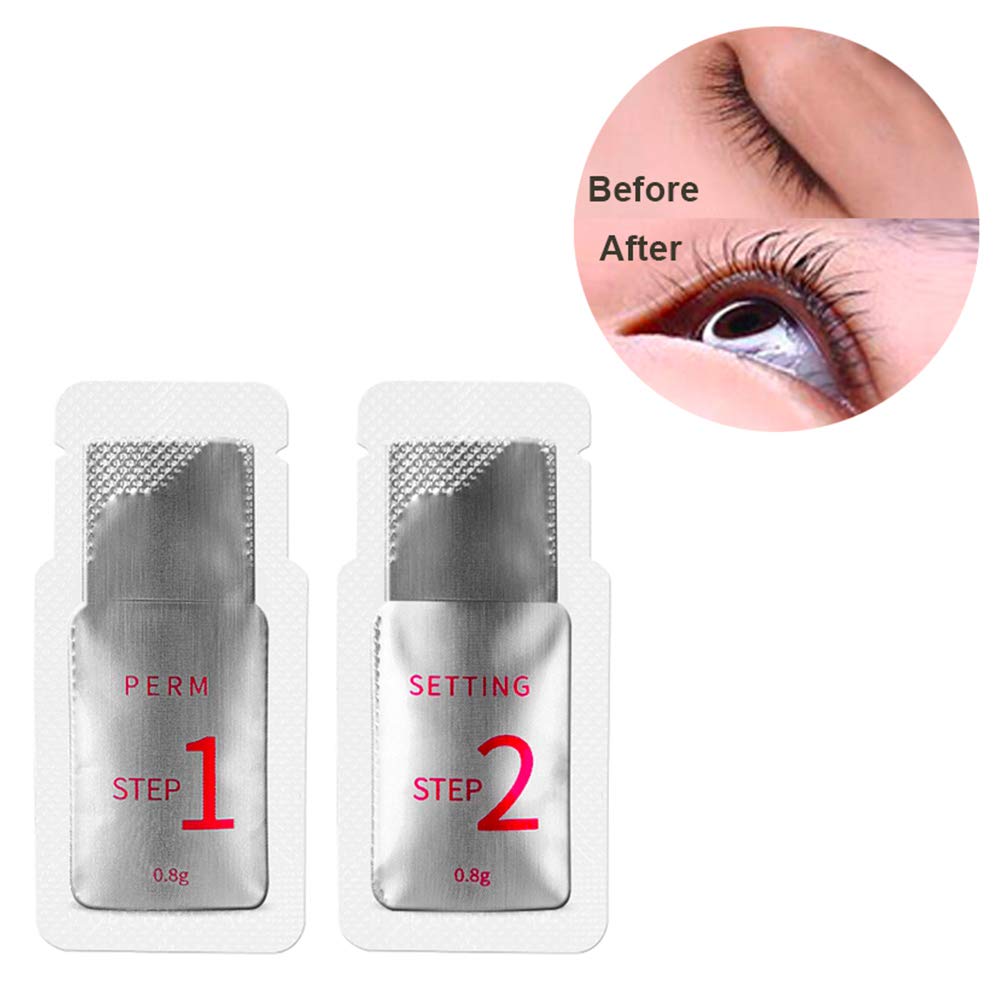 Libeauty Lash Lift Kit Eyelash Perm Sachet Disposable, Professional Quality Fast Lash Lifting, Semi-Permanent Curling Perming Wave, Lotion & Liquid Set (silvery)